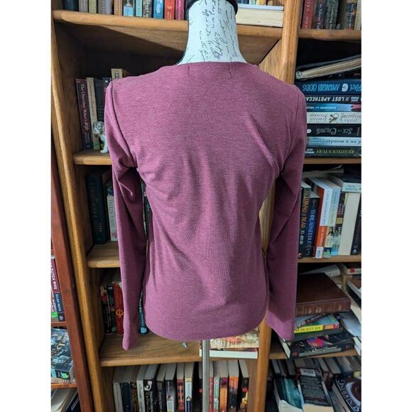 Zergatik Women’s 2 Purple Front Twist V Neck Long Sleeve Shirt Top Blouse Spain - Picture 3 of 7